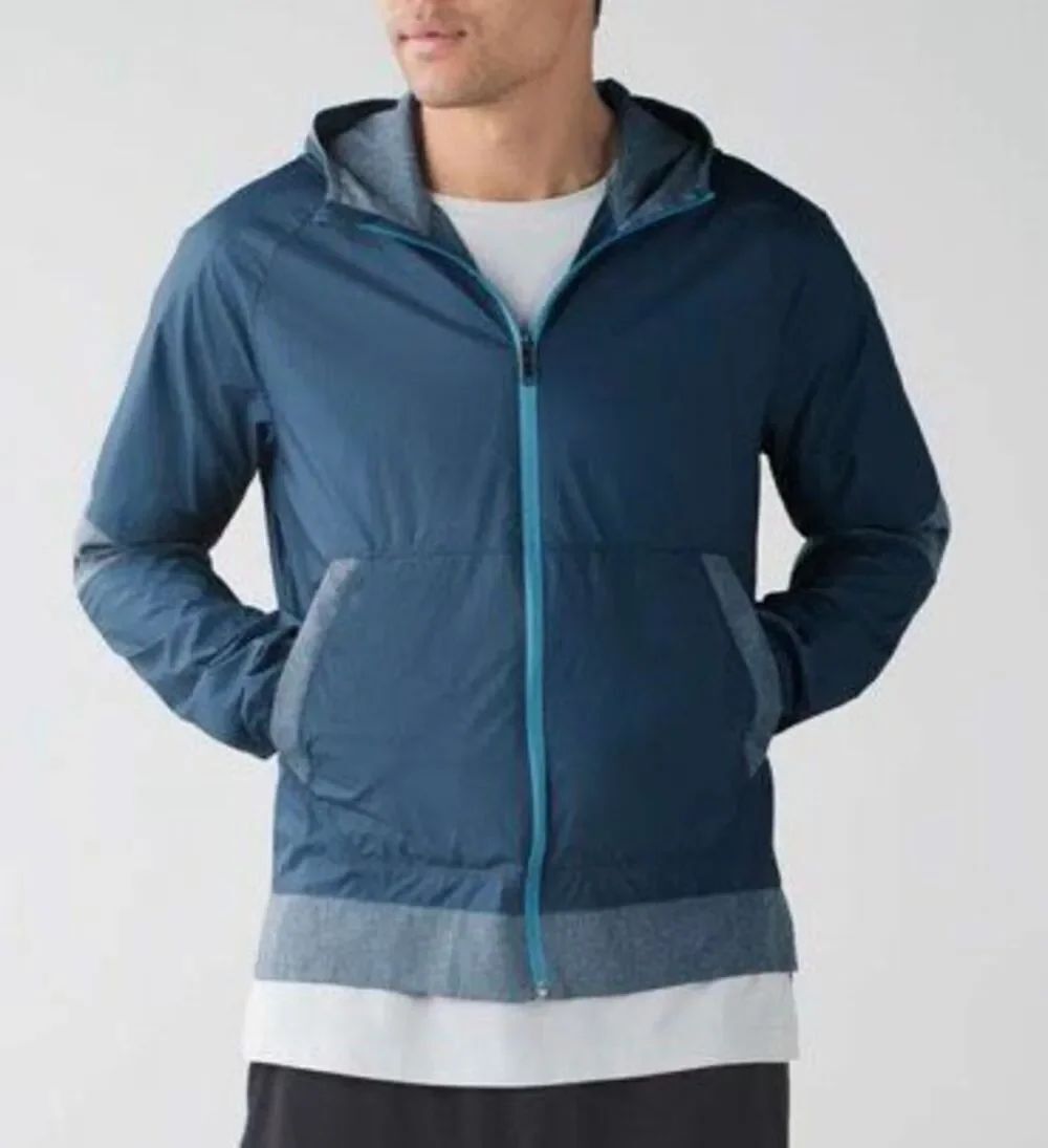 Lululemon Synth Hawk Blue Wind Breaker Jacket Coat men sz XL